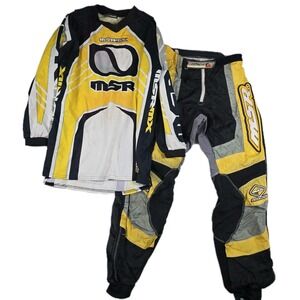 MSR RG2 Motocross Dirt Bike Jersey Pants Combo Size Small Yellow Y2K